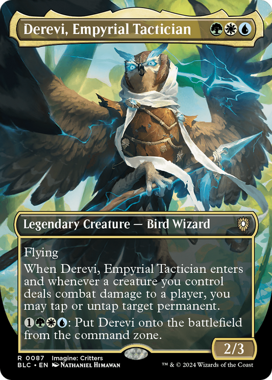 Derevi, Empyrial Tactician (Borderless) [Bloomburrow Commander] Foil