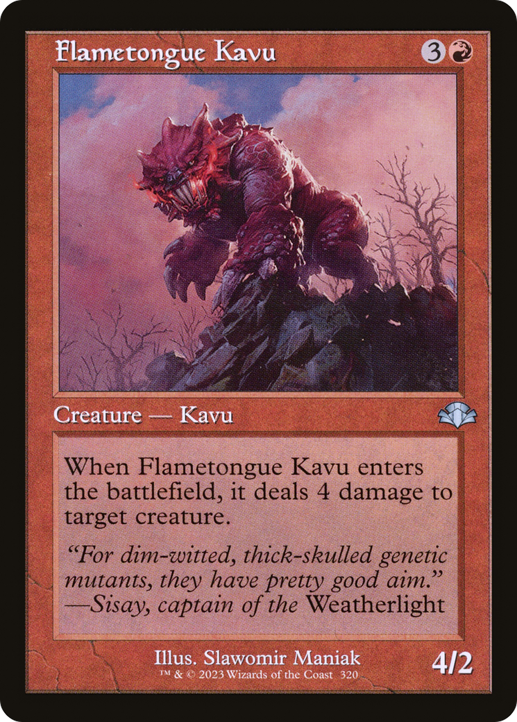 Flametongue Kavu (Retro) [Dominaria Remastered] Foil