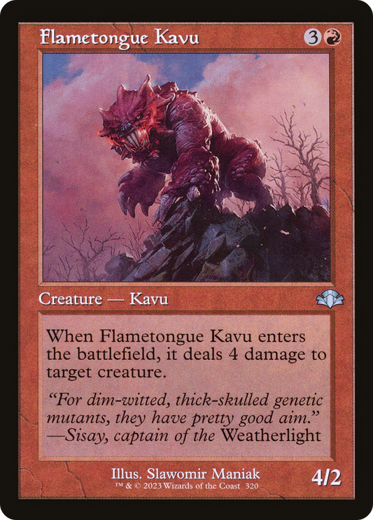 Flametongue Kavu (Retro) [Dominaria Remastered] Foil
