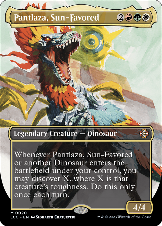 Pantlaza, Sun-Favored (Borderless) [The Lost Caverns of Ixalan Commander] Foil