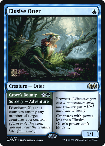 Elusive Otter // Grove's Bounty [Wilds of Eldraine Prerelease Promos]