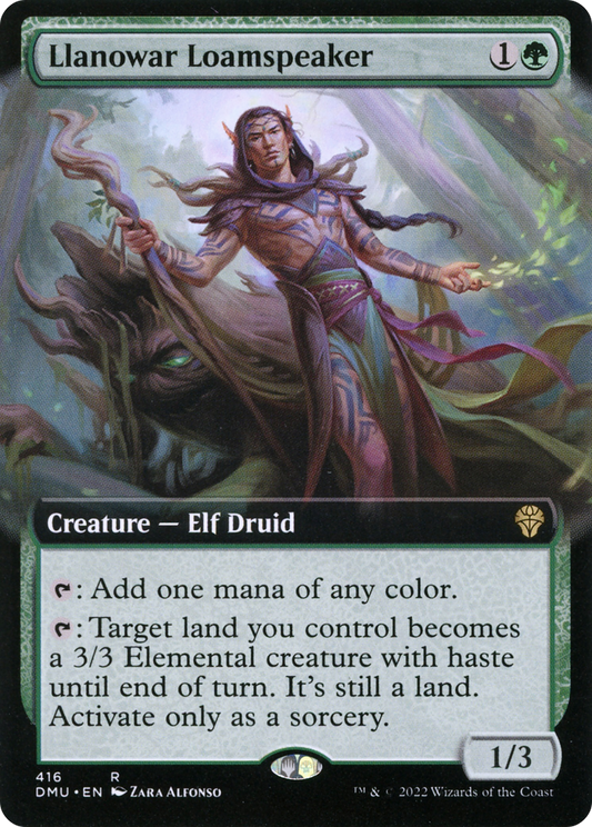 Llanowar Loamspeaker (Extended Art) [Dominaria United] Foil