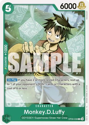 Monkey.D.Luffy (036)  (OP09-036) - Emperors in the New World: 2nd Anniversary Tournament Cards | Silver Goblin