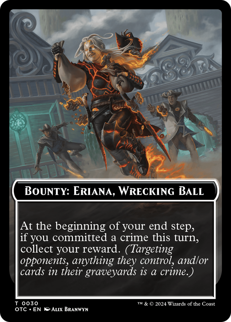 Bounty: Eriana, Wrecking Ball // Bounty Rules Double-Sided Token [Outlaws of Thunder Junction Commander Tokens] | Silver Goblin