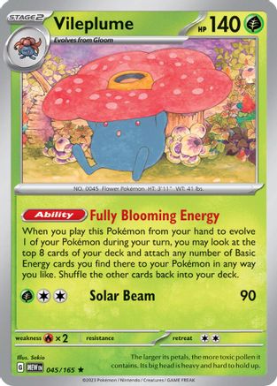 Vileplume - 045/165 (Scarlet and Violet: 151) (45) - Deck Exclusives