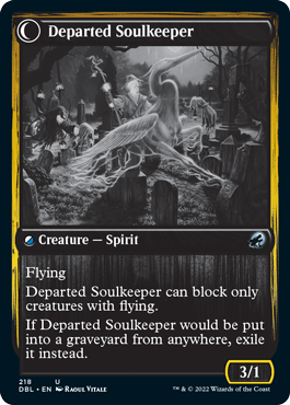 Devoted Grafkeeper // Departed Soulkeeper [Innistrad: Double Feature] Foil