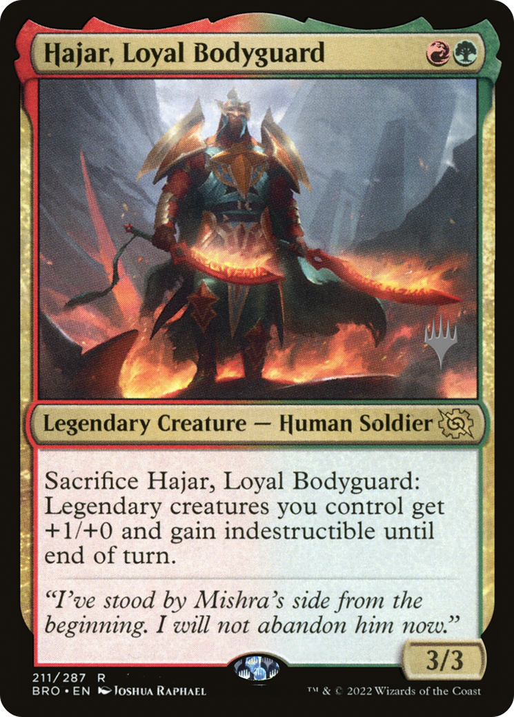 Hajar, Loyal Bodyguard (Promo Pack) [The Brothers' War Promos] | Silver Goblin