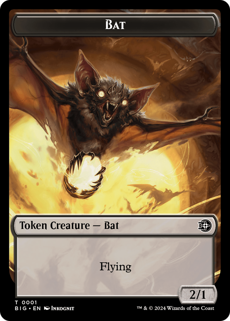 Mercenary // Bat Double-Sided Token [Outlaws of Thunder Junction Tokens] | Silver Goblin