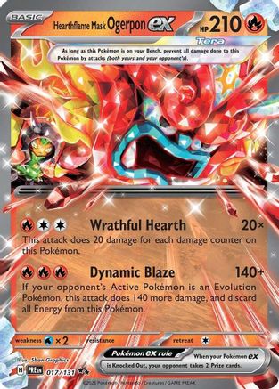 Hearthflame Mask Ogerpon ex (17) Holofoil - Prismatic Evolutions