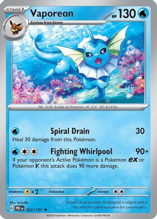 Vaporeon (22) Reverse Holofoil - Prismatic Evolutions