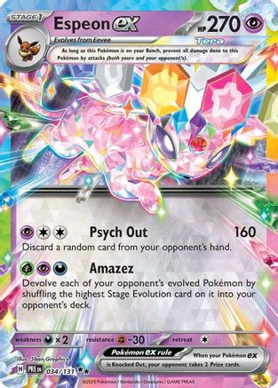 Espeon ex - 034/131 34 - SV Prismatic Evolutions Holofoil | Silver Goblin