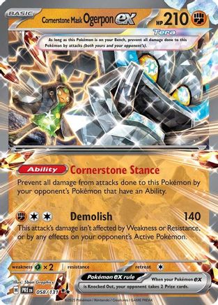 Cornerstone Mask Ogerpon ex - 058/131 (58) Holofoil - SV Prismatic Evolutions
