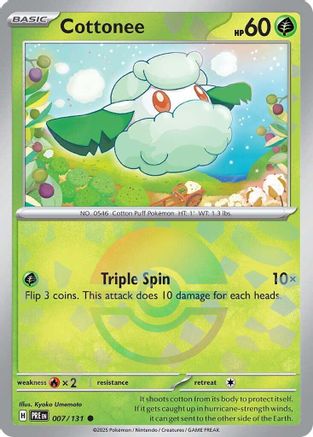 Cottonee (Poke Ball Pattern) (7) Holofoil - Prismatic Evolutions
