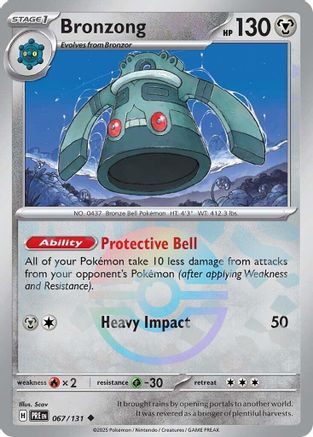 Bronzong (067/131) (Poke Ball Pattern) [Scarlet & Violet: Prismatic Evolutions] | Silver Goblin