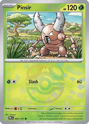 Pinsir (003/131) (Master Ball Pattern) [Scarlet & Violet: Prismatic Evolutions] | Silver Goblin