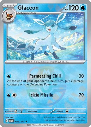 Glaceon (025/131) (Master Ball Pattern) [Scarlet & Violet: Prismatic Evolutions] | Silver Goblin