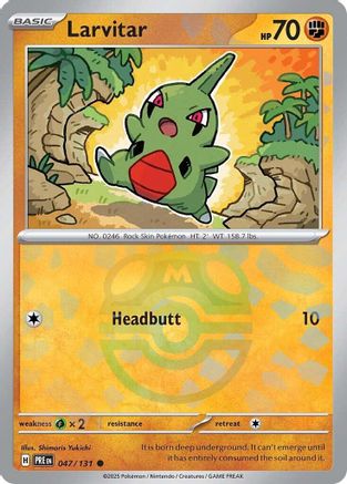 Larvitar (047/131) (Master Ball Pattern) [Scarlet & Violet: Prismatic Evolutions] | Silver Goblin