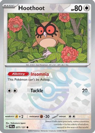 Hoothoot (077/131) (Master Ball Pattern) [Scarlet & Violet: Prismatic Evolutions] | Silver Goblin