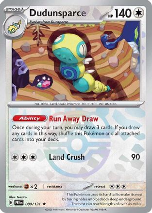 Dudunsparce (080/131) (Master Ball Pattern) [Scarlet & Violet: Prismatic Evolutions] | Silver Goblin