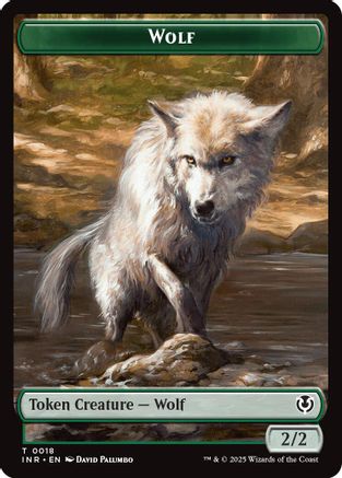 Wolf (0018) // Emblem - Arlinn, Embraces by the Moon Double-Sided Token (INR18 // 23) Foil - Innistrad Remastered | Silver Goblin