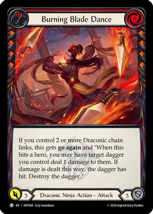 Burning Blade Dance (Red) (HNT064) Rainbow Foil - The Hunted