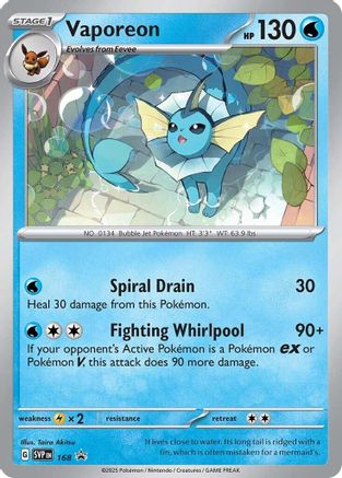 Vaporeon - 168 (Cosmos Holo) (168) Holofoil - SV Scarlet & Violet Promo Cards