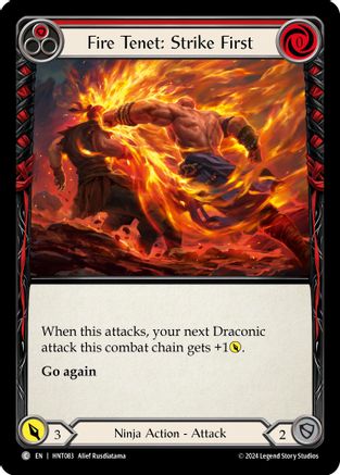 Fire Tenet: Strike First (Red) (HNT083) Rainbow Foil - The Hunted