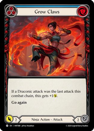 Grow Claws (Blue) (HNT088) Rainbow Foil - The Hunted