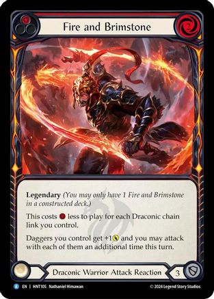 Fire and Brimstone (HNT105) Rainbow Foil - The Hunted