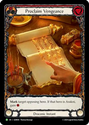 Proclaim Vengeance (GEM018) Rainbow Foil - GEM Pack 1