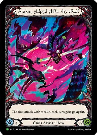 Arakni, 5L!p3d 7hRu 73h cR4X (Extended Art) (HER130) Cold Foil - Flesh and Blood: Promo Cards