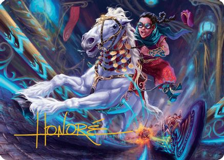 Gilded Ghoda Art Card (Gold-Stamped Signature) (034) - Art Series: Aetherdrift