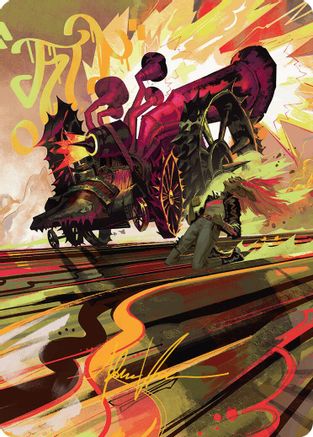 Rocketeer Boostbuggy Art Card (Gold-Stamped Signature) (049) - Art Series: Aetherdrift