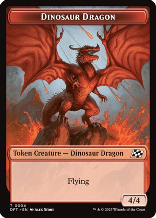 Dinosaur Dragon // Treasure Double-Sided Token (4 // 11) - Aetherdrift