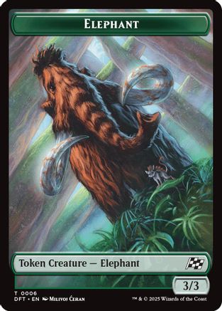 Elephant // Zombie (0003) Double-Sided Token Foil (6 // 3) - Aetherdrift