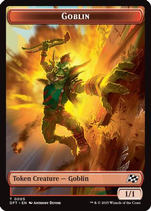 Goblin // Thopter (0010) Double-Sided Token Foil (5 // 10) - Aetherdrift | Silver Goblin