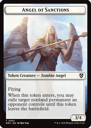 Angel of Sanctions // Zombie (0003) Double-Sided Token (1 // 3) - Commander: Aetherdrift | Silver Goblin