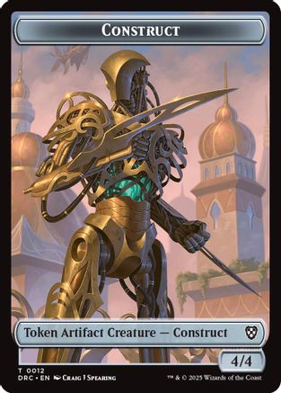 Construct // Beast (0011) Double-Sided Token (12 // 11) - Commander: Aetherdrift