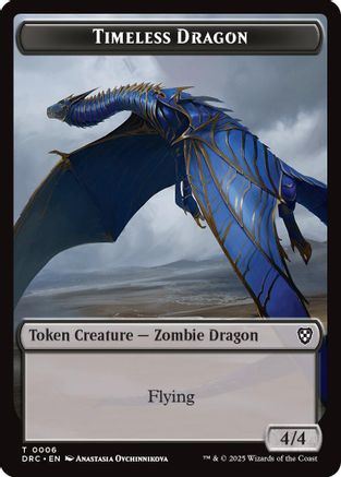 Timeless Dragon // Zombie (0003) Double-Sided Token (6 // 3) - Commander: Aetherdrift | Silver Goblin