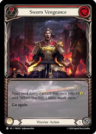 Sworn Vengeance (Red) (Extended Art) (FNG019)  - Blitz Deck: The Hunted - Fang