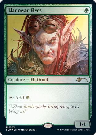 Llanowar Elves (1553) (Rainbow Foil) Foil (1553) - Secret Lair Drop Series | Silver Goblin