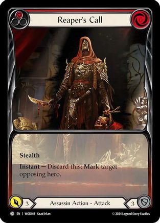 Reaper's Call (Red) (Extended Art) (WOD011) - Blitz Deck: The Hunted - Arakni, Web of Deceit