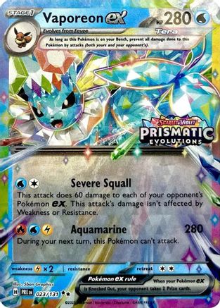 Vaporeon ex - 023/131 (Prismatic Evolutions Stamp) (23) Holofoil  - Miscellaneous Cards & Products
