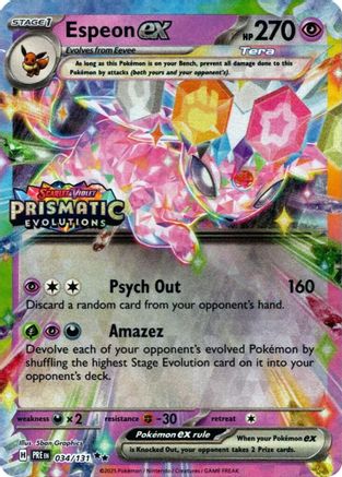 Espeon ex - 034/131 (Prismatic Evolutions Stamp) (34) Holofoil  - Miscellaneous Cards & Products | Silver Goblin