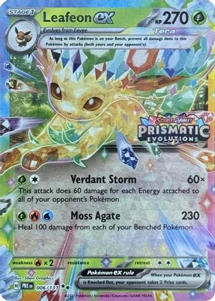 Leafeon ex - 006/131 (Prismatic Evolutions Stamp) (6) Holofoil  - Miscellaneous Cards & Products