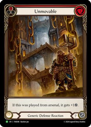Unmovable (Red) (Extended Art) - FAB306 (FAB306) Rainbow Foil - Flesh and Blood: Promo Cards