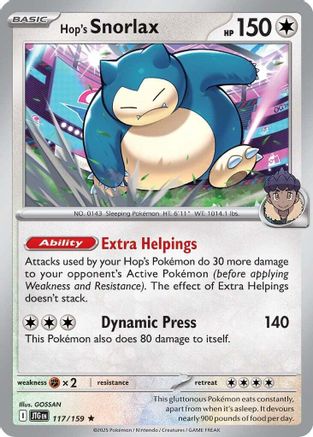 Hop's Snorlax (117) Reverse Holofoil - Journey Together