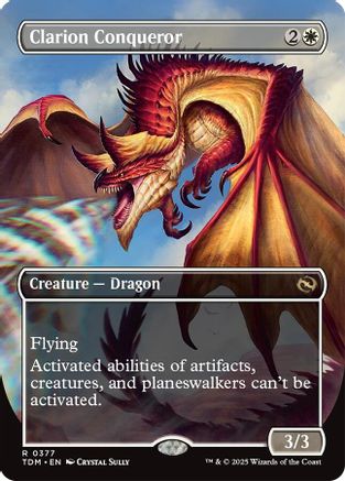 Clarion Conqueror // Clarion Conqueror (Borderless) (377) Foil - Tarkir: Dragonstorm