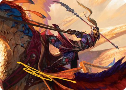 Dragonback Lancer Art Card (3/54) (Gold-Stamped Signature) (003) - Art Series: Tarkir: Dragonstorm