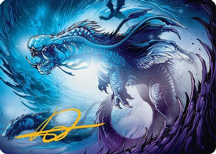 Roiling Dragonstorm Art Card (33/54) (Gold-Stamped Signature) (033) - Art Series: Tarkir: Dragonstorm
